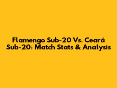 Flamengo Sub-20 Vs. Ceará Sub-20: Match Stats & Analysis