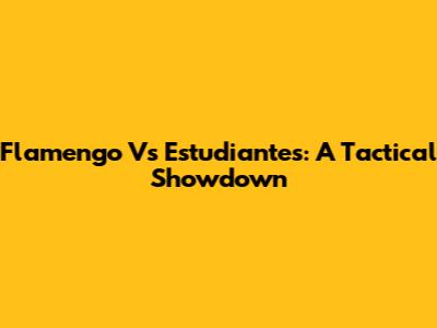 Flamengo Vs Estudiantes: A Tactical Showdown