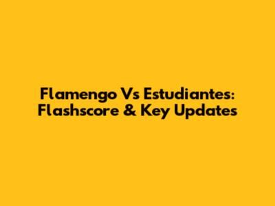 Flamengo Vs Estudiantes: Flashscore & Key Updates