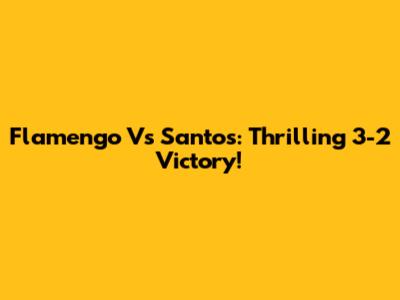 Flamengo Vs Santos: Thrilling 3-2 Victory!