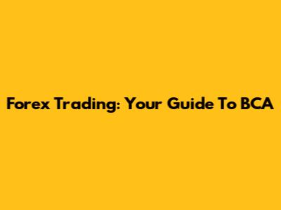 Forex Trading: Your Guide To BCA