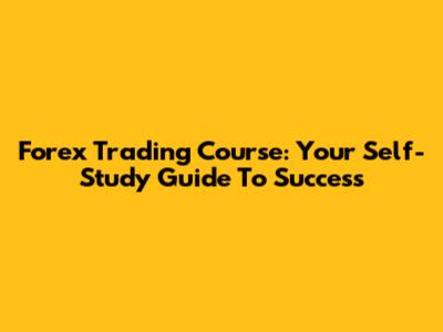 Forex Trading Course: Your Self-Study Guide To Success