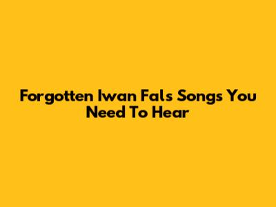 Forgotten Iwan Fals Songs You Need To Hear