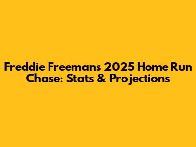 Freddie Freeman's 2025 Home Run Chase: Stats & Projections
