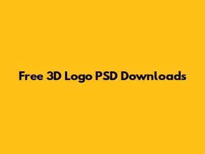 Free 3D Logo PSD Downloads
