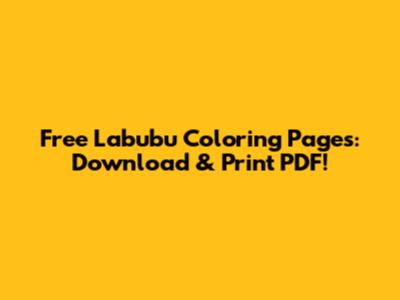 Free Labubu Coloring Pages: Download & Print PDF!
