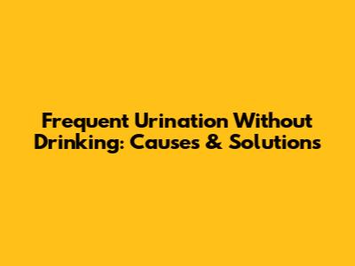 Frequent Urination Without Drinking: Causes & Solutions