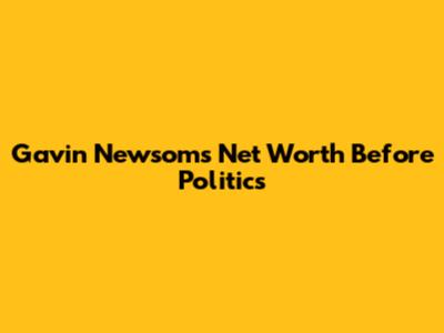 Gavin Newsom's Net Worth Before Politics
