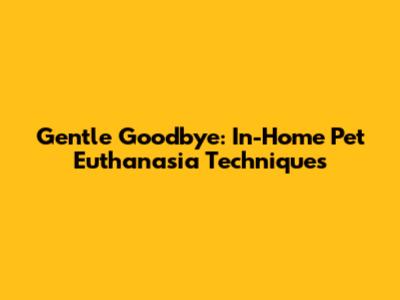 Gentle Goodbye: In-Home Pet Euthanasia Techniques