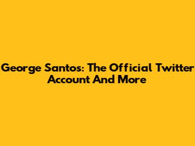 George Santos: The Official Twitter Account And More