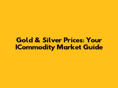 Gold & Silver Prices: Your ICommodity Market Guide