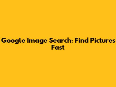 Google Image Search: Find Pictures Fast