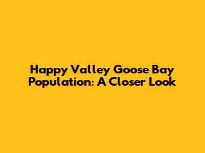 Happy Valley Goose Bay Population: A Closer Look