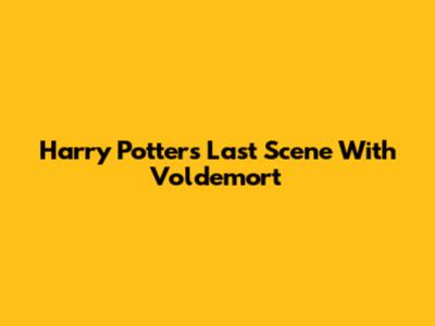 Harry Potter's Last Scene With Voldemort