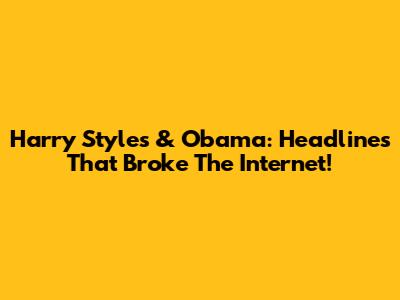 Harry Styles & Obama: Headlines That Broke The Internet!