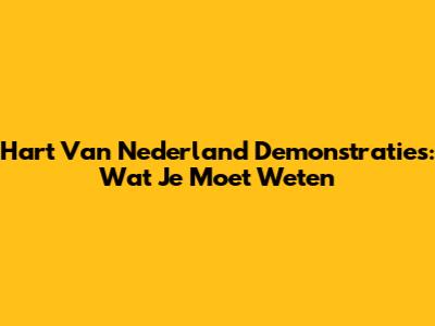 Hart Van Nederland Demonstraties: Wat Je Moet Weten