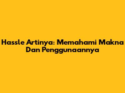 Hassle Artinya: Memahami Makna Dan Penggunaannya