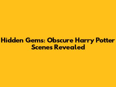 Hidden Gems: Obscure Harry Potter Scenes Revealed