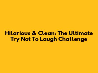 Hilarious & Clean: The Ultimate Try Not To Laugh Challenge