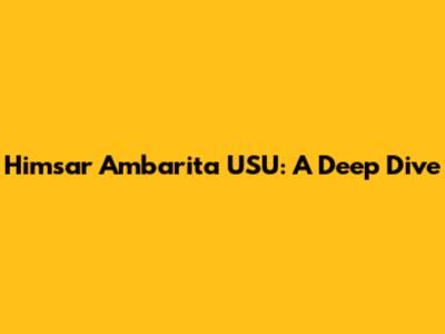 Himsar Ambarita USU: A Deep Dive