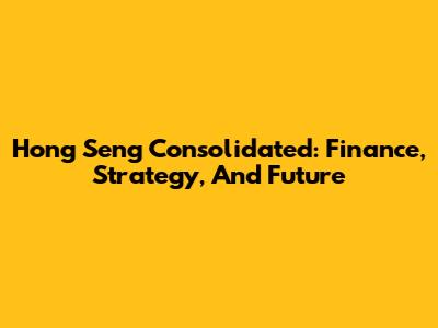 Hong Seng Consolidated: Finance, Strategy, And Future