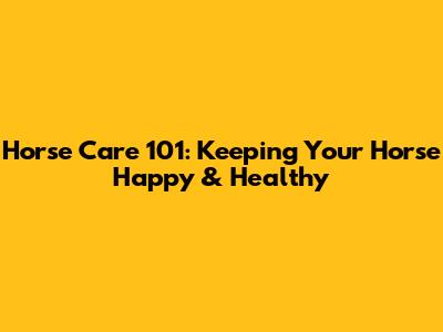 Horse Care 101: Keeping Your Horse Happy & Healthy