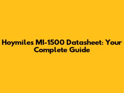 Hoymiles MI-1500 Datasheet: Your Complete Guide