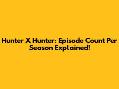 Hunter X Hunter: Episode Count Per Season Explained!