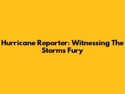 Hurricane Reporter: Witnessing The Storm's Fury