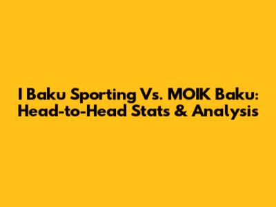 I Baku Sporting Vs. MOIK Baku: Head-to-Head Stats & Analysis