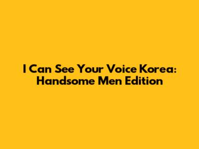 I Can See Your Voice Korea: Handsome Men Edition