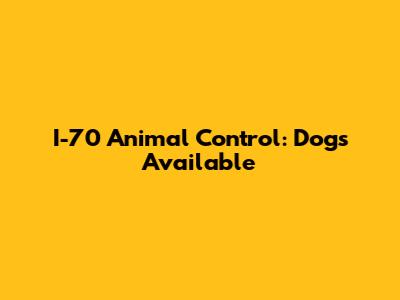 I-70 Animal Control: Dogs Available