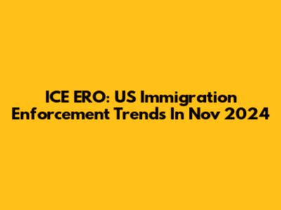 ICE ERO: US Immigration Enforcement Trends In Nov 2024
