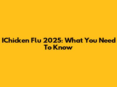 IChicken Flu 2025: What You Need To Know