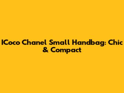 ICoco Chanel Small Handbag: Chic & Compact