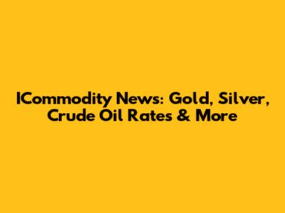 ICommodity News: Gold, Silver, Crude Oil Rates & More