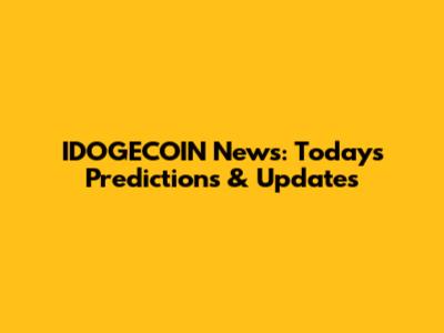 IDOGECOIN News: Today's Predictions & Updates