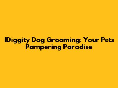 IDiggity Dog Grooming: Your Pet's Pampering Paradise