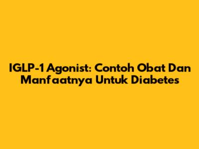 IGLP-1 Agonist: Contoh Obat Dan Manfaatnya Untuk Diabetes