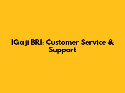 IGaji BRI: Customer Service & Support