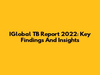IGlobal TB Report 2022: Key Findings And Insights