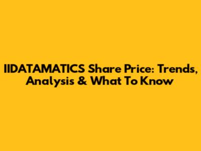 IIDATAMATICS Share Price: Trends, Analysis & What To Know