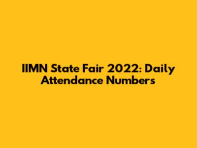 IIMN State Fair 2022: Daily Attendance Numbers