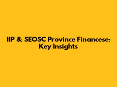 IIP & SEOSC Province Financese: Key Insights