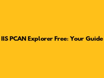 IIS PCAN Explorer Free: Your Guide