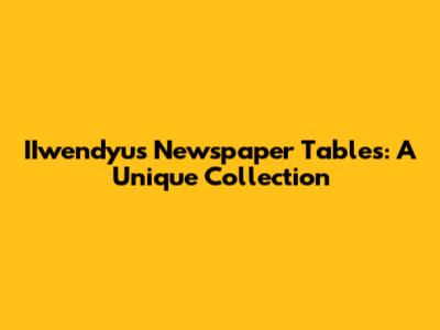 IIwendyu's Newspaper Tables: A Unique Collection