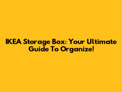 IKEA Storage Box: Your Ultimate Guide To Organize!