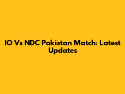 IO Vs NDC Pakistan Match: Latest Updates