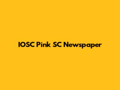 IOSC Pink SC Newspaper