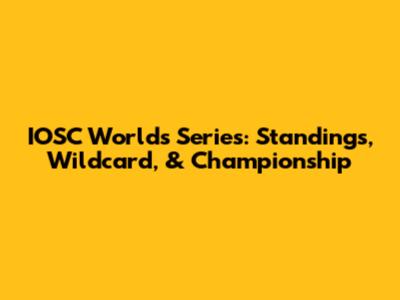 IOSC Worlds Series: Standings, Wildcard, & Championship
